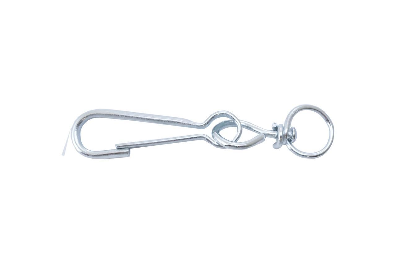 Карабін пружинний з вертлюгом Apro 60 мм оцинкований вуглецева сталь для вантажно-розвантажувальних робіт