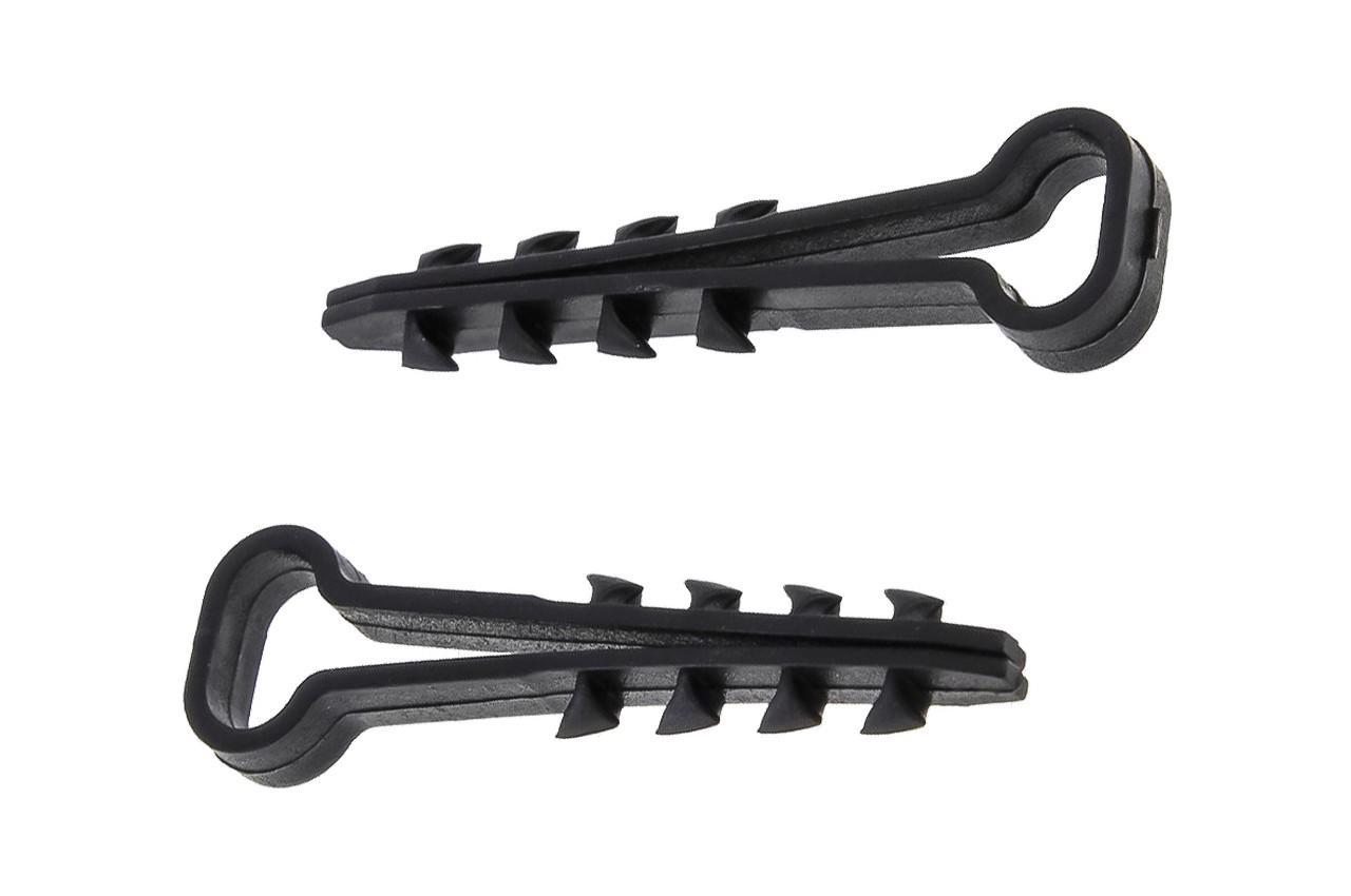 Дюбель-ялинка Apro 8 x 5 мм шліцьова чорна, поліетиленова, для надійного кріплення кабелів (100 шт.)