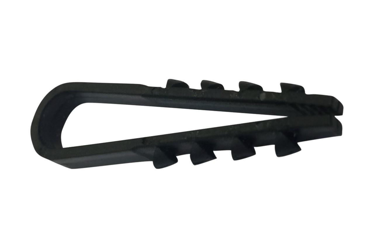 Дюбель-ялинка Apro 8 мм круглий чорний поліетиленовий для кріплення кабелів (100 шт.)