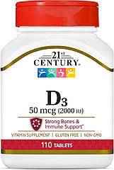 Вітамін D3 / Vitamin D3, 21st Century, 50 мкг (2000 МО)