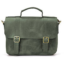 Чоловіча сумка-портфель на плече з ручкою TARWA RE-6008-3md зелена, фото 3