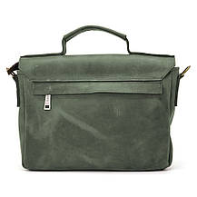 Чоловіча сумка-портфель на плече з ручкою TARWA RE-6008-3md зелена, фото 4
