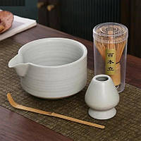 Набір посуду для чаю матча #166 Stonewhite Katakuchi, Набір для приготування чаю матча
