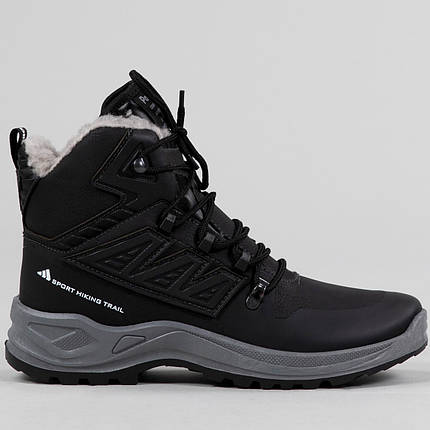 Зимові чоловічі черевики з хутром чорні (365 чорні), фото 1