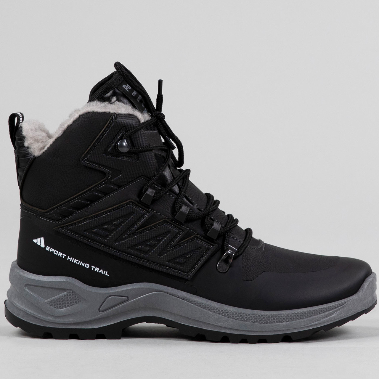 Зимові чоловічі черевики з хутром чорні (365 чорні)