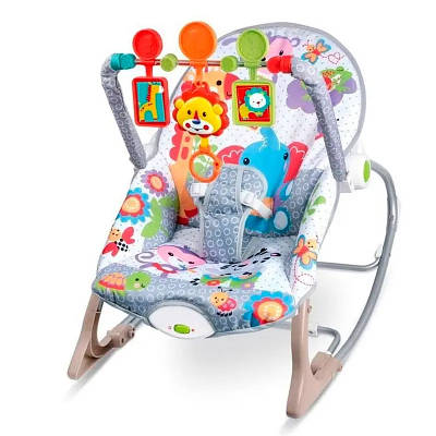 Дитяче крісло гойдалка Шезлонг колиска з вібрацією мелодіями для немовляти пальчикова гра захисна сітка