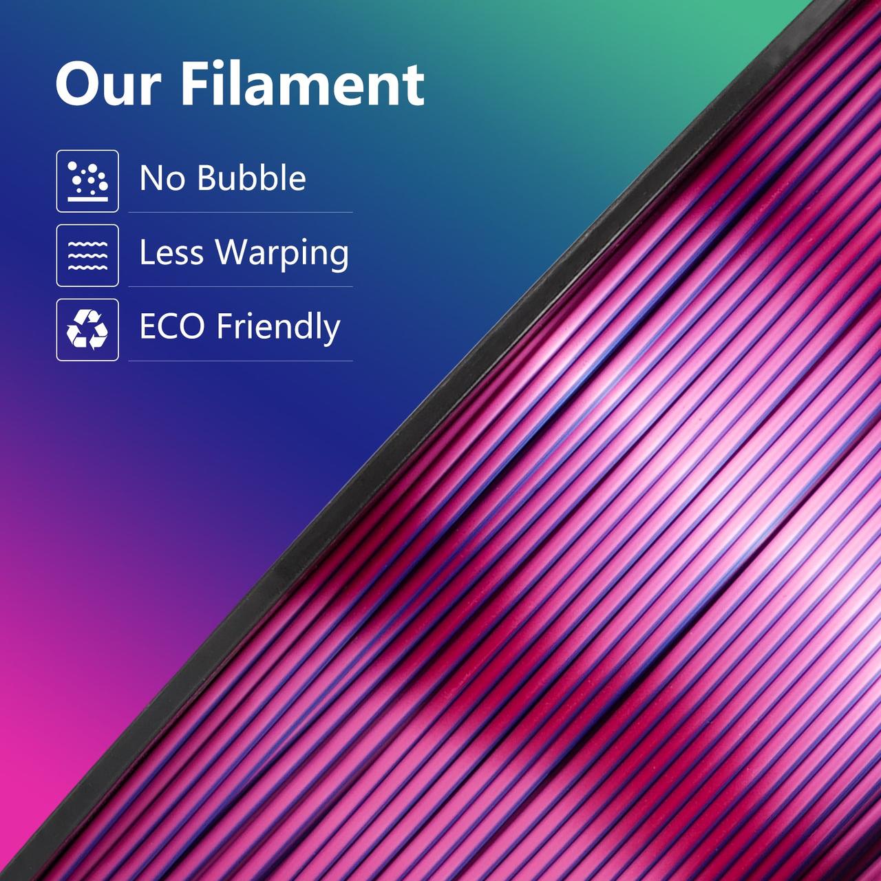 Пластик филамент KINGROON Silk PLA RoseRed Blue Green (YMX0172)