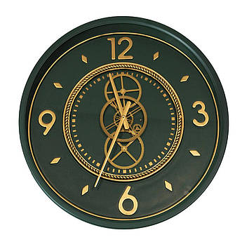 Годинник настінний з металу круглої форми в зеленому кольорі Brandani