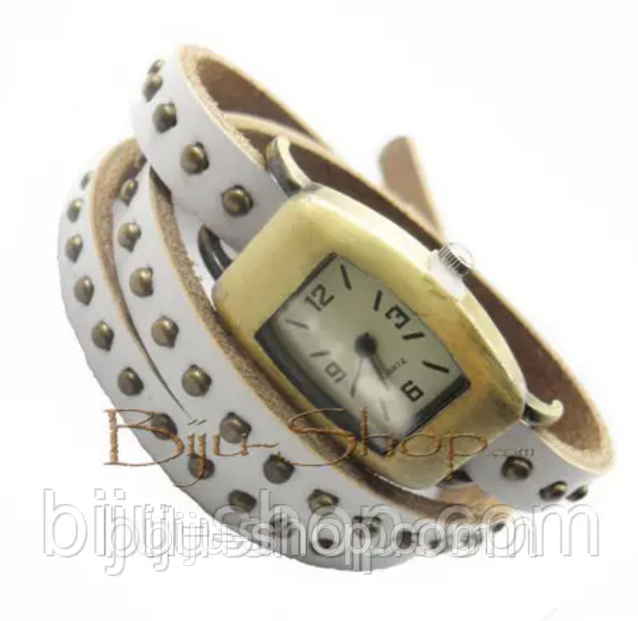 Годинник браслет шкіряний із заклепками, фото 1