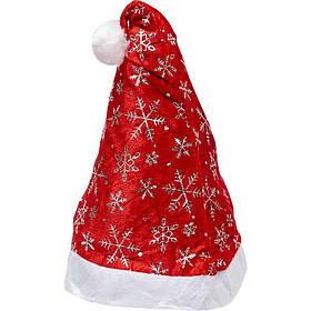 Шапка новорічна "Санта-Клауса" Bambi 6241-2(Silver) із зірочками, Toyman