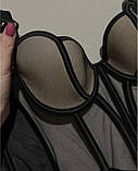 Жіночий сексуальний топ, корсетний топ бюстьє жіночий корсетний топ з відкритими плечима, корсет з чашками, фото 6
