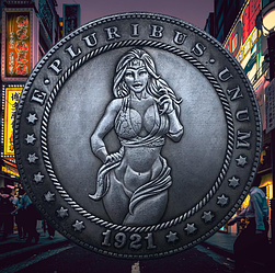 Сувенір монета долар США Банк 1921г "Marvel сексуальна жінка супергерой". Hobo Coin American Morgan