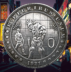 Сувенір монета долар США Банк 1921г "Навіть відлити". Hobo Coin American Morgan