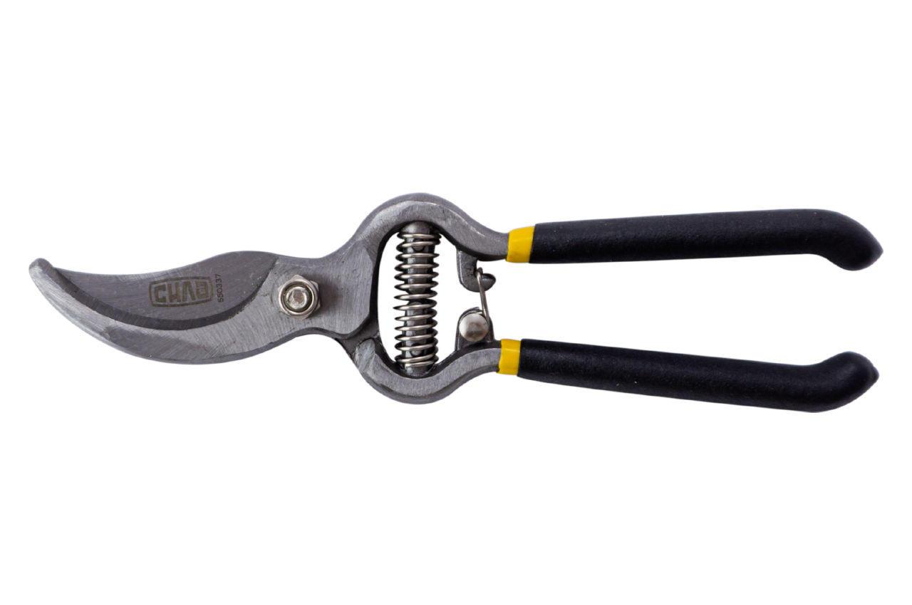 Секатор садовий Сила 205 мм, діаметр різу 15 мм, сталь, металеві ручки (550337)