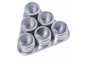 Набір для спецій Empire, 6 скляних ємностей на магнітній підставці, Китай