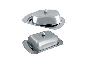 Маслянка Maestro MR-1650 прямокутна з нержавіючої сталі 185x125 мм, сатинова/глянцева поверхня