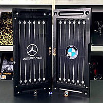 Нарди скляні BMW - MERCEDES-BENZ 60×30×6 см нарди довгі та нарди короткі, фото 2