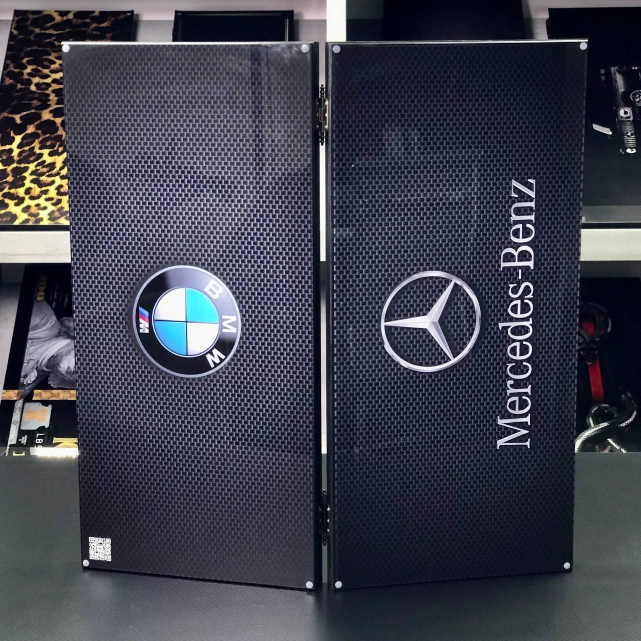 Нарди скляні BMW - MERCEDES-BENZ 60×30×6 см нарди довгі та нарди короткі, фото 1