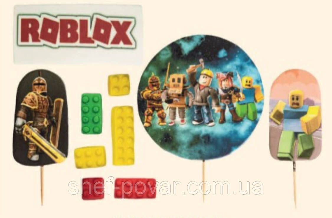 Топер «Roblox» прифарбований на торт ТМ «Добрик», фото 1
