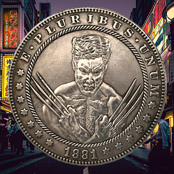 Сувенір монета долар СШАang 1881г "Логан Росомаха". Hobo Coin American Morgan