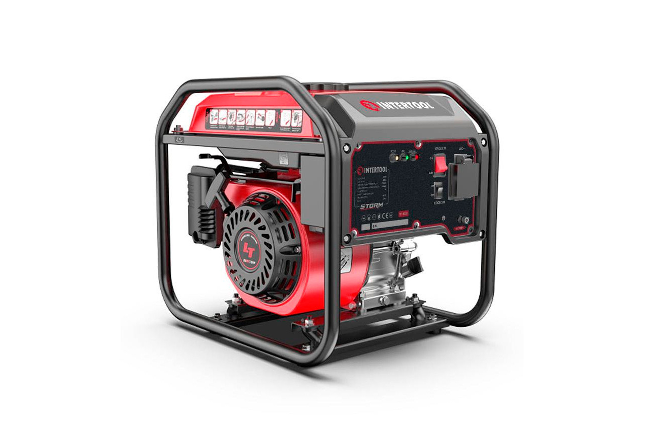 Інверторний бензиновий генератор Intertool-Storm DT-1330 2800/3000 Вт з ручним запуском, мідна обмотка