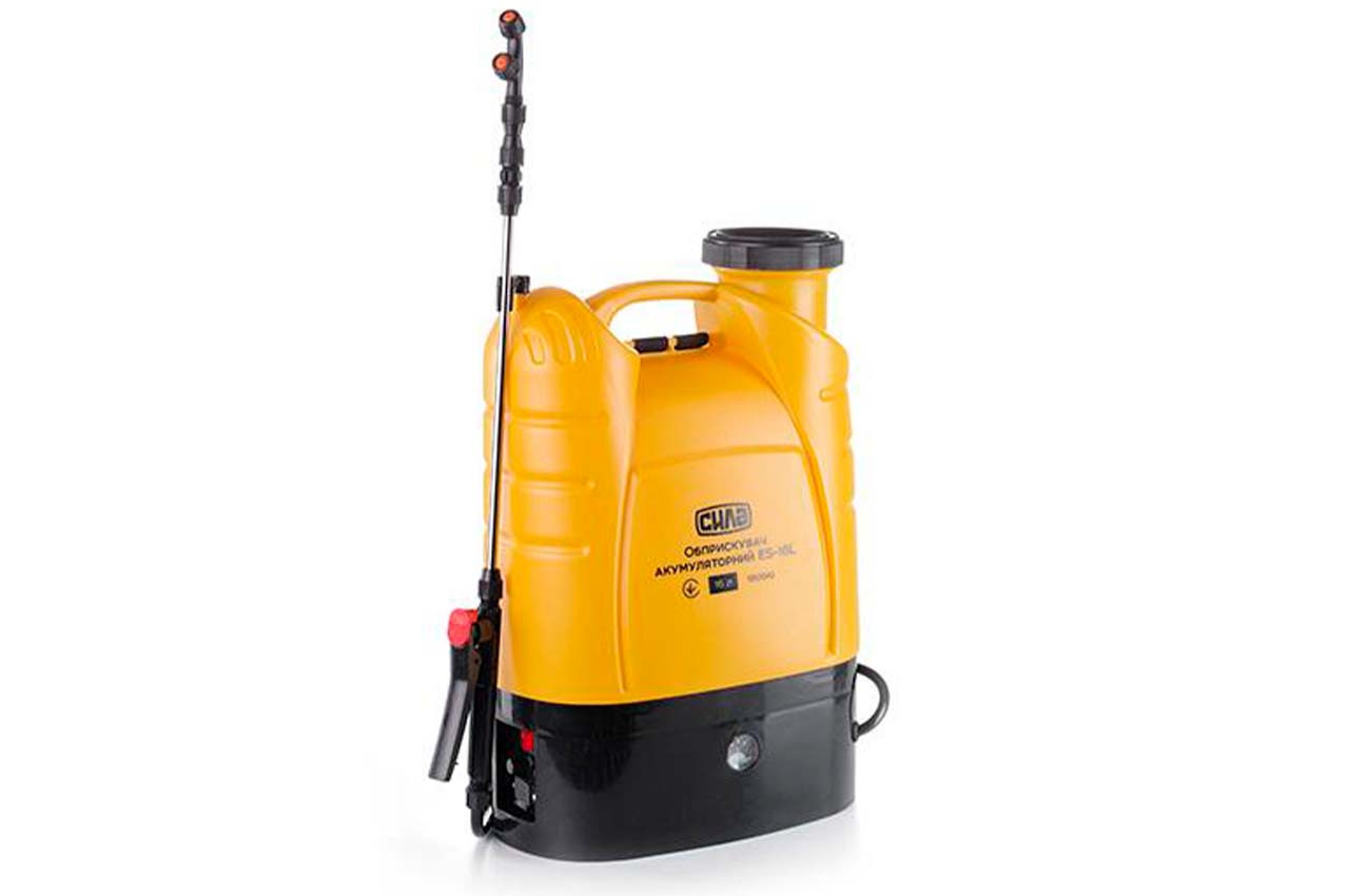 Обприскувач акумуляторний Сила 16 л із металу та пластику, максимальний тиск 5.5 бар