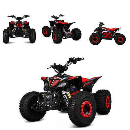 Дитячий електричний квадроцикл E-FOX-1450-3 з потужним мотором і музикою Червоний, фото 1