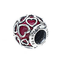 Срібна намистина на браслет Пандора  "Ажурні серця" 792036NCC