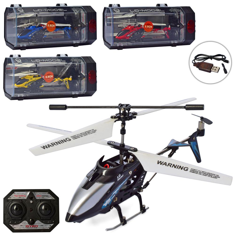 Р/К гелікоптер 4 кольори, 2 види зарядки, вбудований акумулятор 3.7V, гіроскоп, підсвічування, в кор. /24-2/, фото 1