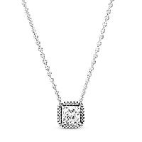 Срібне намисто Pandora "Сяйний квадрат" 396241CZ