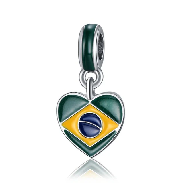 Срібний шарм на браслет Pandora (Супер шоп) "Бразилія" 791911ENMX