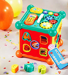 Розвиваючий центр-іграшка, будиночок - сортер, Bluetooth, конструктор FT 0003