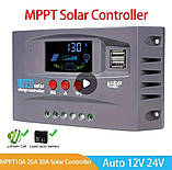 MPPT Контролер заряду для сонячних панелей 12 / 24 V / 100 A , 2USB, автоматичний заряд АКБ, фото 6