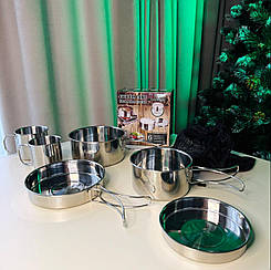 Похідний набір посуду SS 6пр/наб 250/300/500/700/970мл