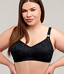 Бюстгальтер великого розміру без кісточок бавовняний батист, синій, фото 10