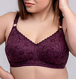 Бюстгальтер великого розміру без кісточок бавовняний батист, синій, фото 7