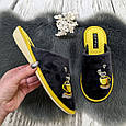 Тапочки жіночі домашні Белста темно-сірі з жовтим закриті 2871, фото 5