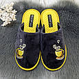 Тапочки жіночі домашні Белста темно-сірі з жовтим закриті 2871, фото 6