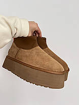 Зимові Жіночі Черевики UGG Classic Mini Dipper Chestnut Brown / УГГ Класик Міні Діпер Чеснат Коричневі, фото 4
