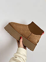 Зимові Жіночі Черевики UGG Classic Mini Dipper Chestnut Brown / УГГ Класик Міні Діпер Чеснат Коричневі, фото 5
