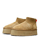 Зимові Жіночі Черевики UGG Classic Mini Dipper Chestnut Brown / УГГ Класик Міні Діпер Чеснат Коричневі, фото 6