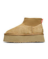 Зимові Жіночі Черевики UGG Classic Mini Dipper Chestnut Brown / УГГ Класик Міні Діпер Чеснат Коричневі, фото 5