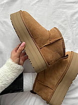 Зимові Жіночі Черевики UGG Classic Ultra Mini Platform Brown / УГГ Класик Ультра Міні Платформ Коричневі, фото 4