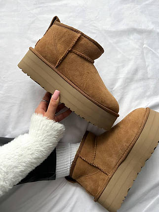 Зимові Жіночі Черевики UGG Classic Ultra Mini Platform Brown / УГГ Класик Ультра Міні Платформ Коричневі, фото 1