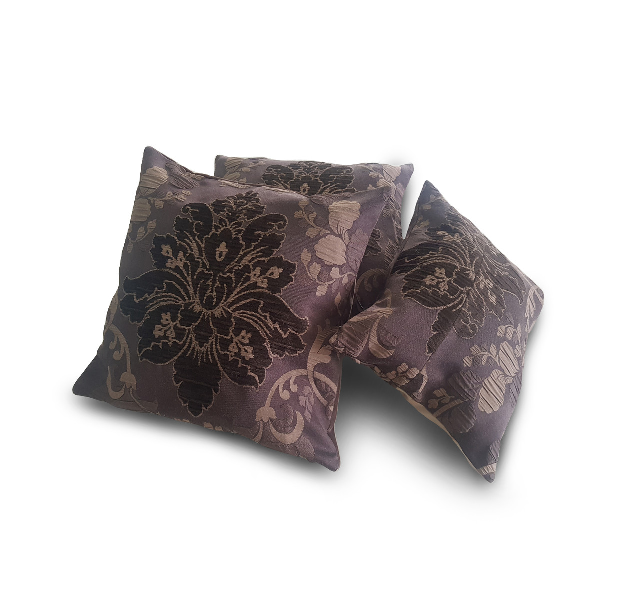 Комплект декоративних подушок Firanka Damask 40х40см 2шт 35х30см 1шт венге (п_0676), фото 1