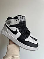 Чоловічі сірі кросівки Nike Air Jordan 1 Retro High High Grey White Black х Джордан 41