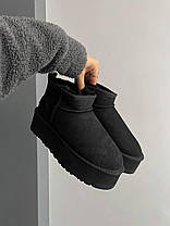 Зимові Жіночі Черевики UGG Classic Ultra Mini Platform Black / УГГ Класик Ультра Міні Платформ Чорні, фото 4