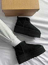 Зимові Жіночі Черевики UGG Classic Ultra Mini Platform Black / УГГ Класик Ультра Міні Платформ Чорні, фото 6
