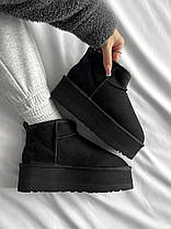 Зимові Жіночі Черевики UGG Classic Ultra Mini Platform Black / УГГ Класик Ультра Міні Платформ Чорні, фото 5