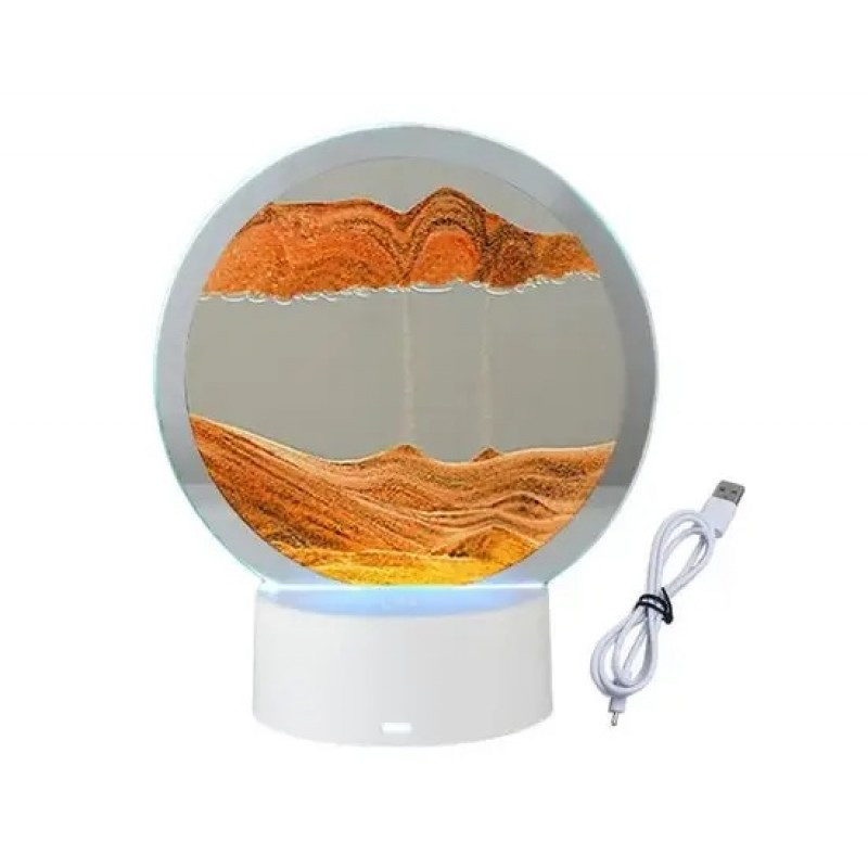Настільна лампа пісочні гори 3D-нічник з USB, RGB і підставкою, рухомий пісочний годинник. (40)